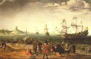 Adam Willaerts The painting Coastal Landscape with Ships oil painting picture wholesale